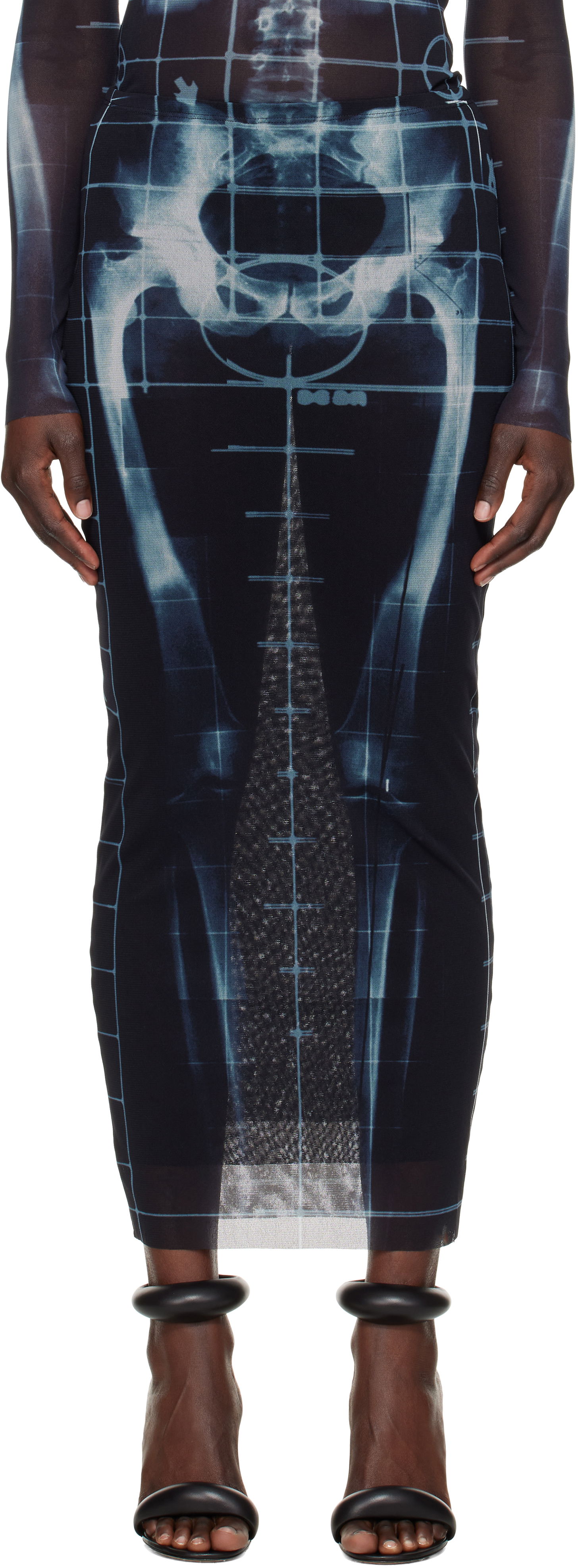 Kjole Jean Paul Gaultier Jean Paul Gaultier 'The Squeletor' Maxi Skirt Sort | 25/33-F-JU144-T580-005956, 0