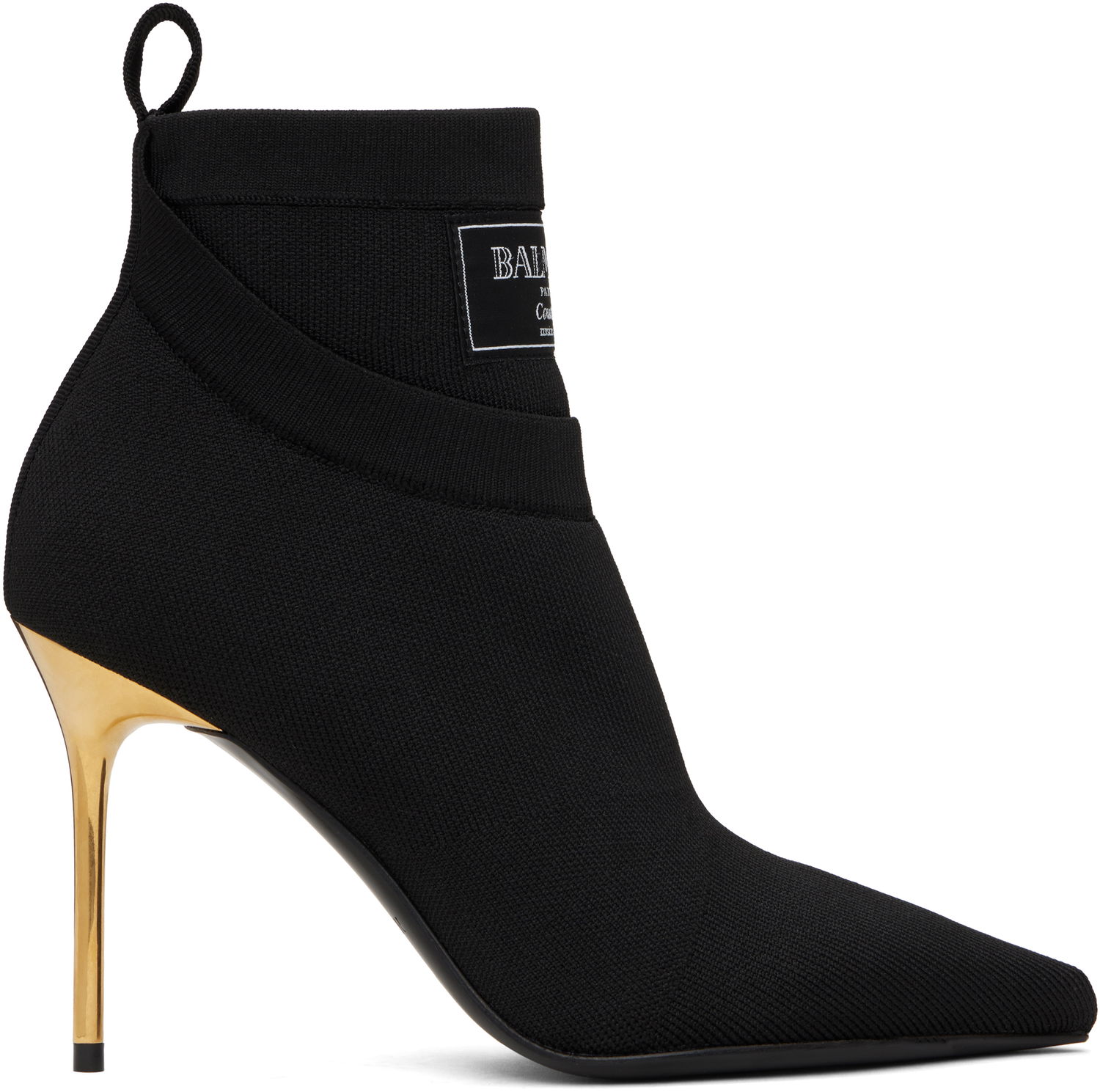 Sneakers og sko Balmain Crewneck Knit Ankle Boots Sort | EN1TE102TKAB, 0
