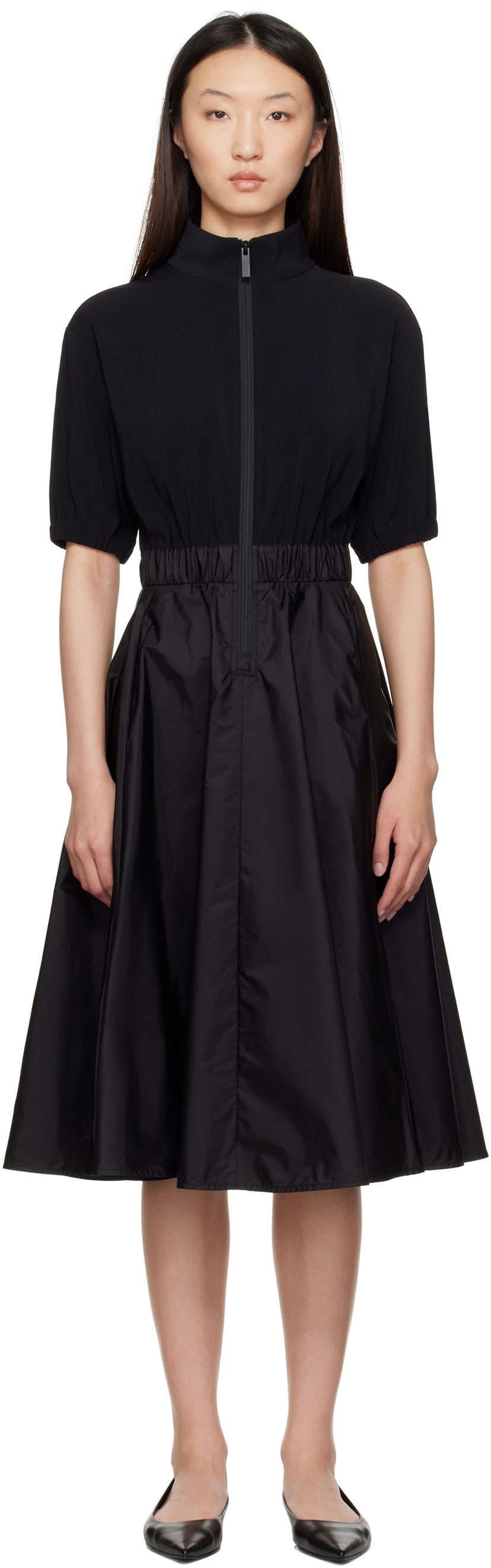 Kjole Moncler Moncler Taffeta Skirt Midi Dress Sort | K20932G00013596WF