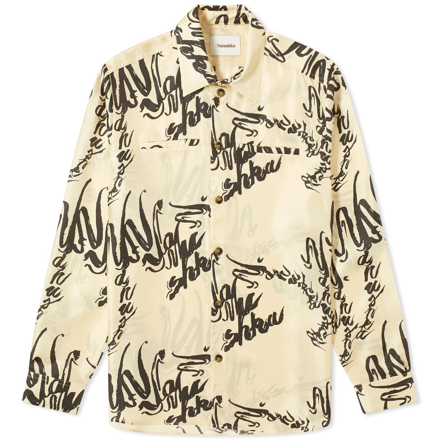 Skjorte Nanushka Sabrin Printed Shirt Beige | NW24RSSH01371, 0