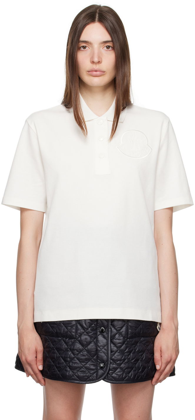 Polo skjorte Moncler Embroidered Polo Hvid | I20938A0000684720, 0