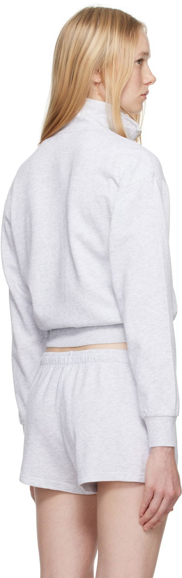 Sweater SKIMS SKIMS Lightweight Fleece Shrunken Quarter Zip Sweatshirt Grå | PL-PLO-8155W, 2