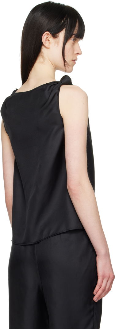Tanktop Loulou de Saison Loulou de Saison Remy Knotted Tank Top Sort | REMY, 2
