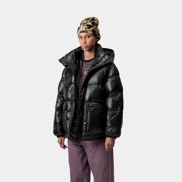 Puffer jakke Carhartt WIP Benson Puffer Hooded Jacket Sort | I035370_9, 0