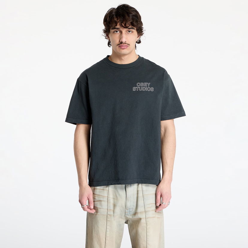 T-shirt OBEY OBEY Studios Outline T-Shirt Sort | 167924095-PTB