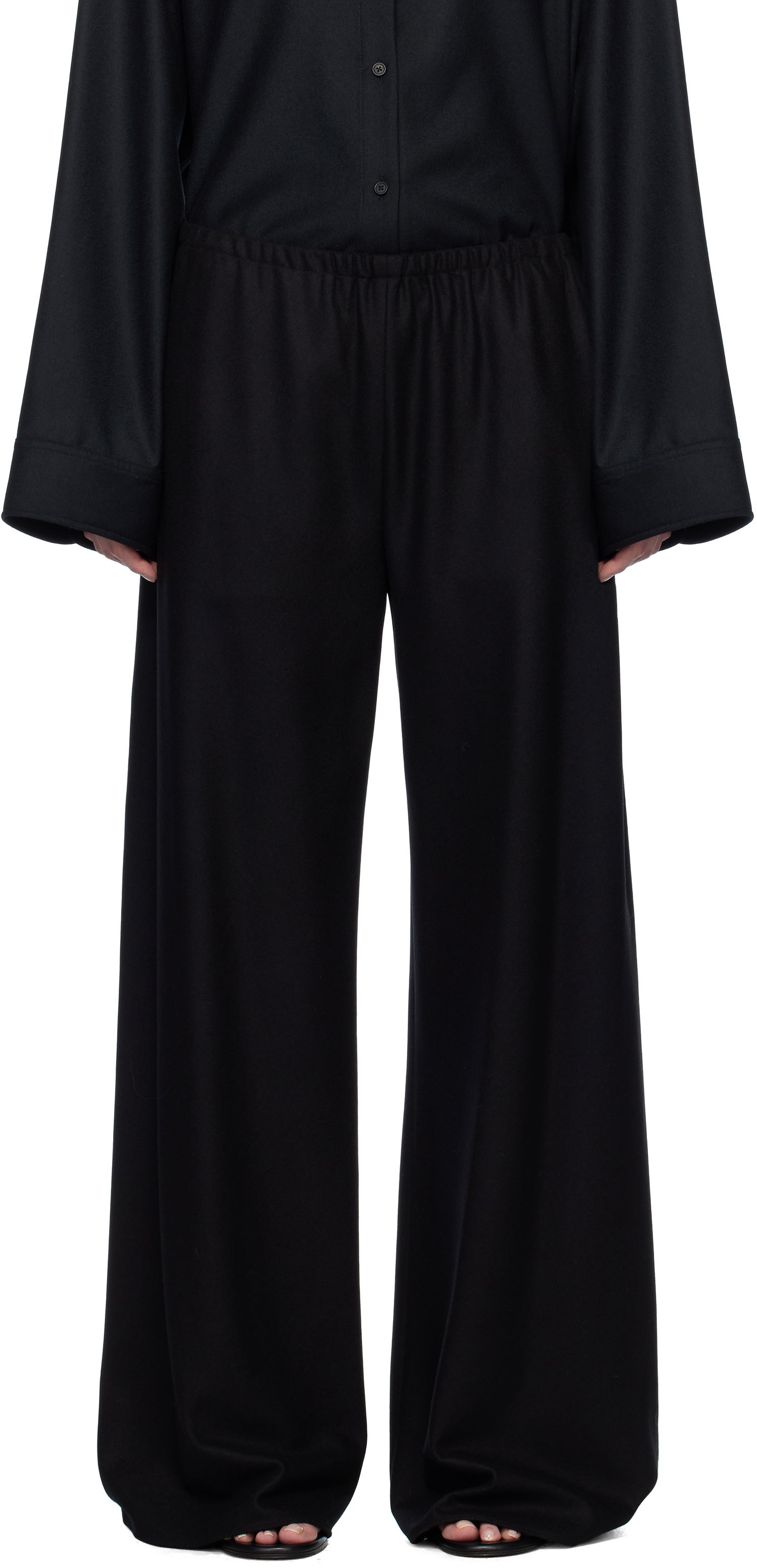 Bukser The Row The Row Gala Wide-Leg Trousers Sort | 1766-W3301, 0