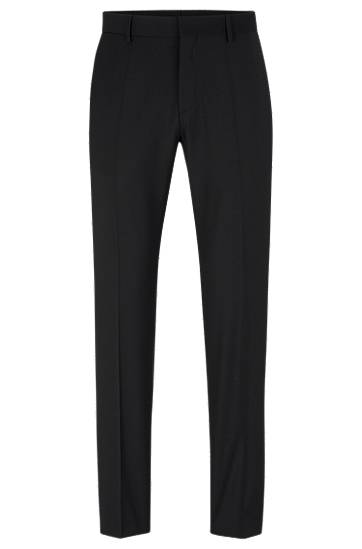 Bukser BOSS Slim-Fit Virgin-Wool Blend Trousers Sort | 50482735