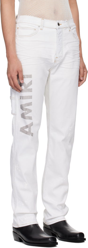 Jeans AMIRI AMIRI Army Logo Painted Slim Workman Jeans Grøn | AMDNSM1018, 4