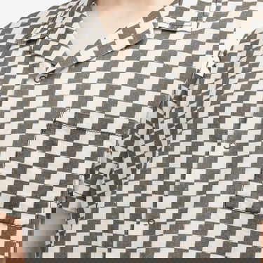 Skjorte ERL Checkerboard Vacation Shirt Hvid | ERL08B016-BKW, 5