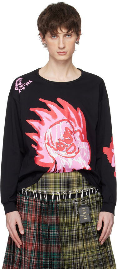 T-shirt Chopova Lowena Flame Print Long Sleeve T-Shirt Sort | 2233, 0
