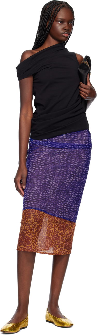Nederdel Dries Van Noten Dries Van Noten Mesh Midi Skirt Lilla | 251-011162-1619, 3