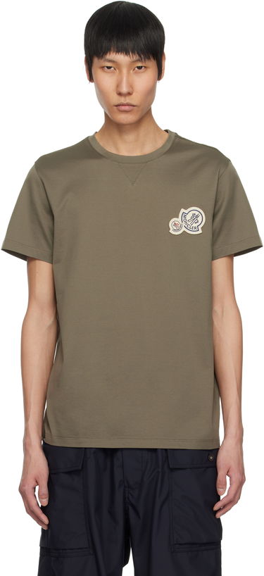 T-shirt Moncler Moncler Double Logo Patch Cotton T-Shirt Grøn | K10918C000768390Y, 0