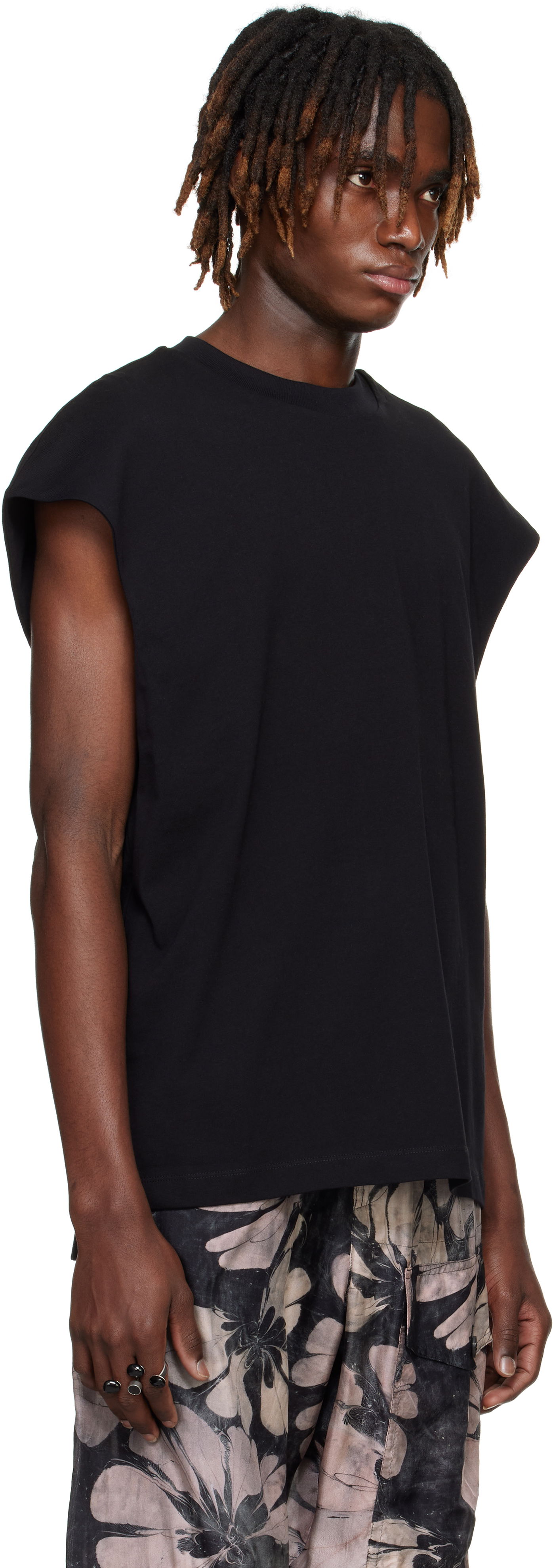 Tanktop Dries Van Noten Dries Van Noten Sleeveless T-Shirt Sort | 251-021115-1603, 1