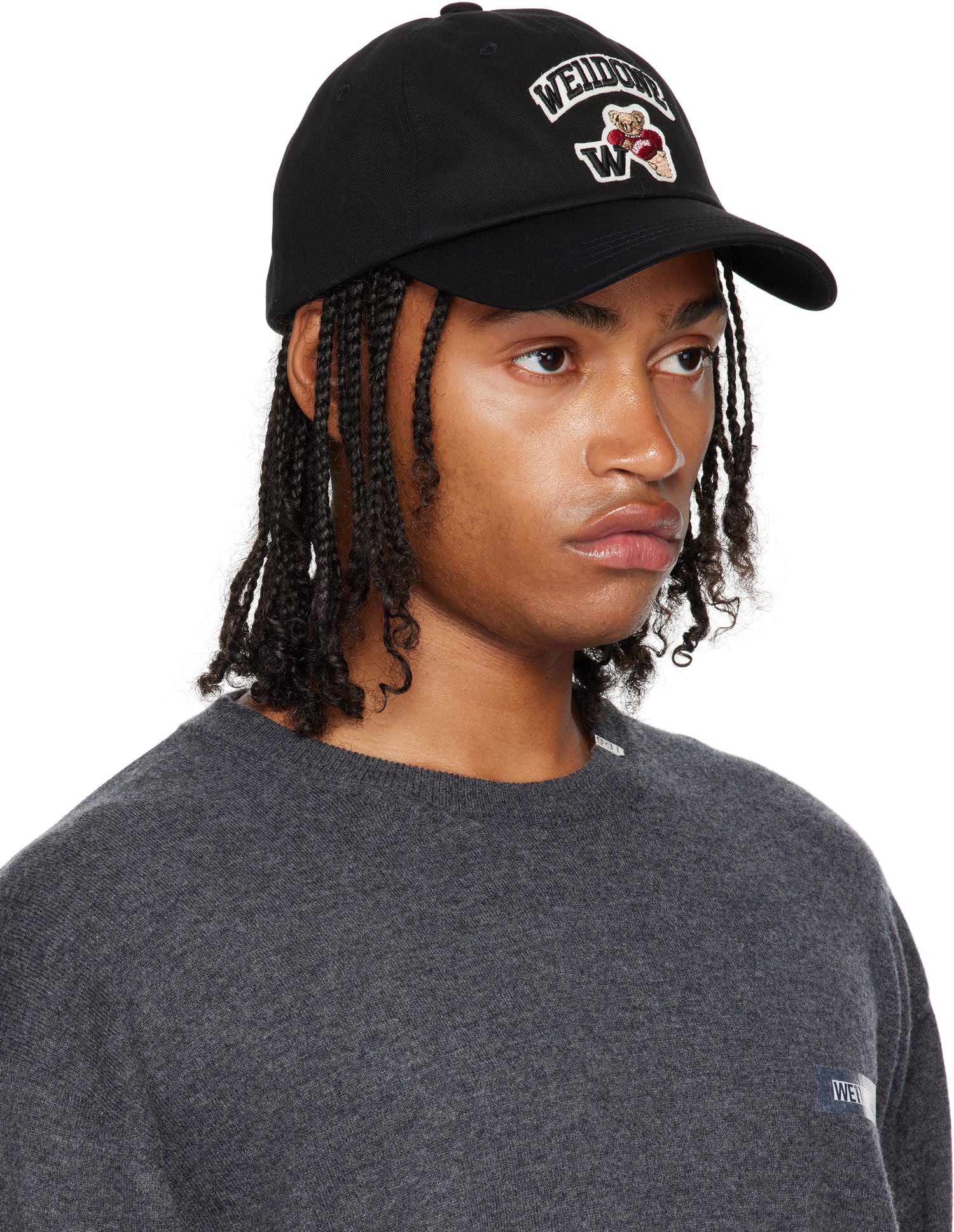 Kasket We11done We11done Varsity Logo Baseball Cap Sort | WD-AH2-25-405-U-BK, 1