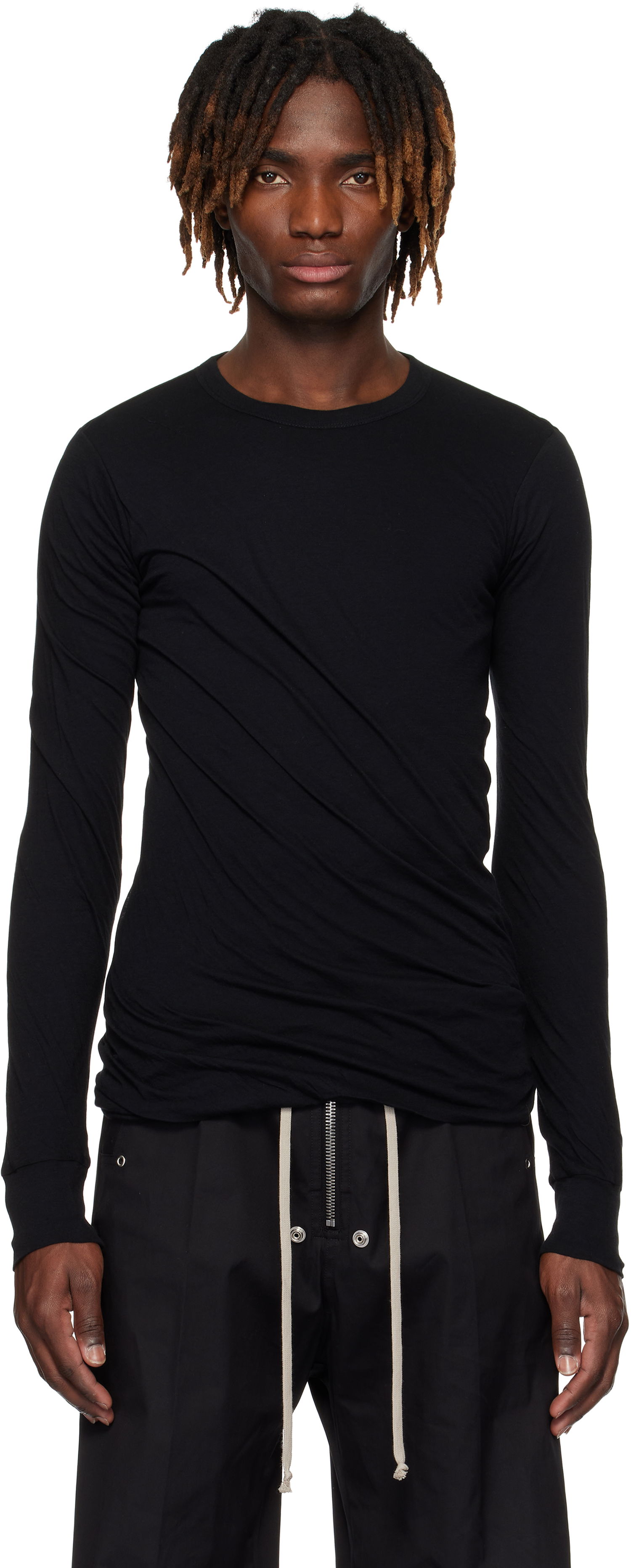 T-shirt Rick Owens Rick Owens Hollywood Double Long Sleeve T-Shirt Sort | RU01E5257 UC, 0