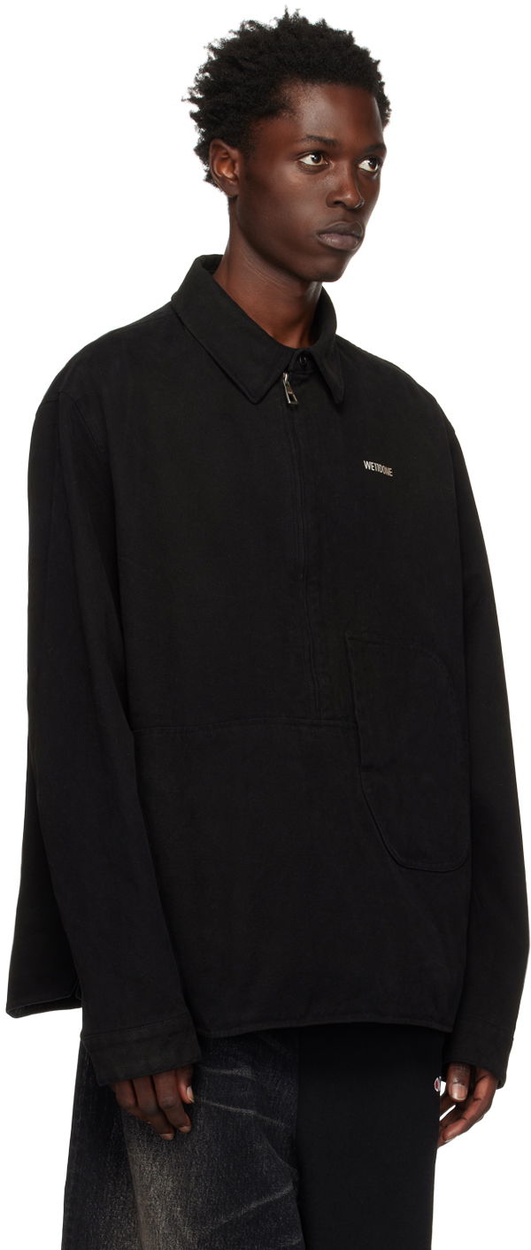 Skjorte We11done Designer Half-Zip Oversized Shirt Sort | WD-SH3-22-157-U-BK, 1