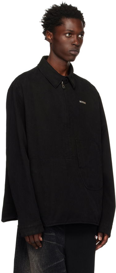 Skjorte We11done Designer Half-Zip Oversized Shirt Sort | WD-SH3-22-157-U-BK, 1