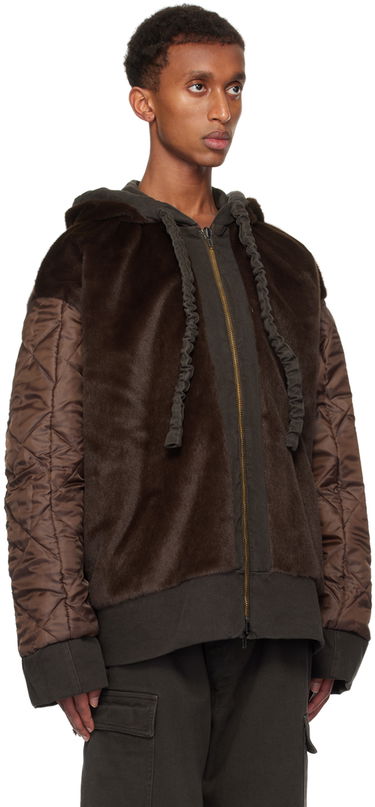 Jakke Ottolinger Ottolinger Furry Reversible Denim Jacket Brun | 1090601521, 3