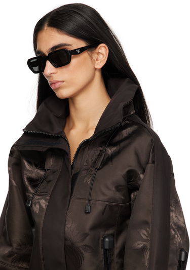 Solbriller Prada Angular Rectangle Acetate Sunglasses Sort | 0PR A12S 8056597967884, 3