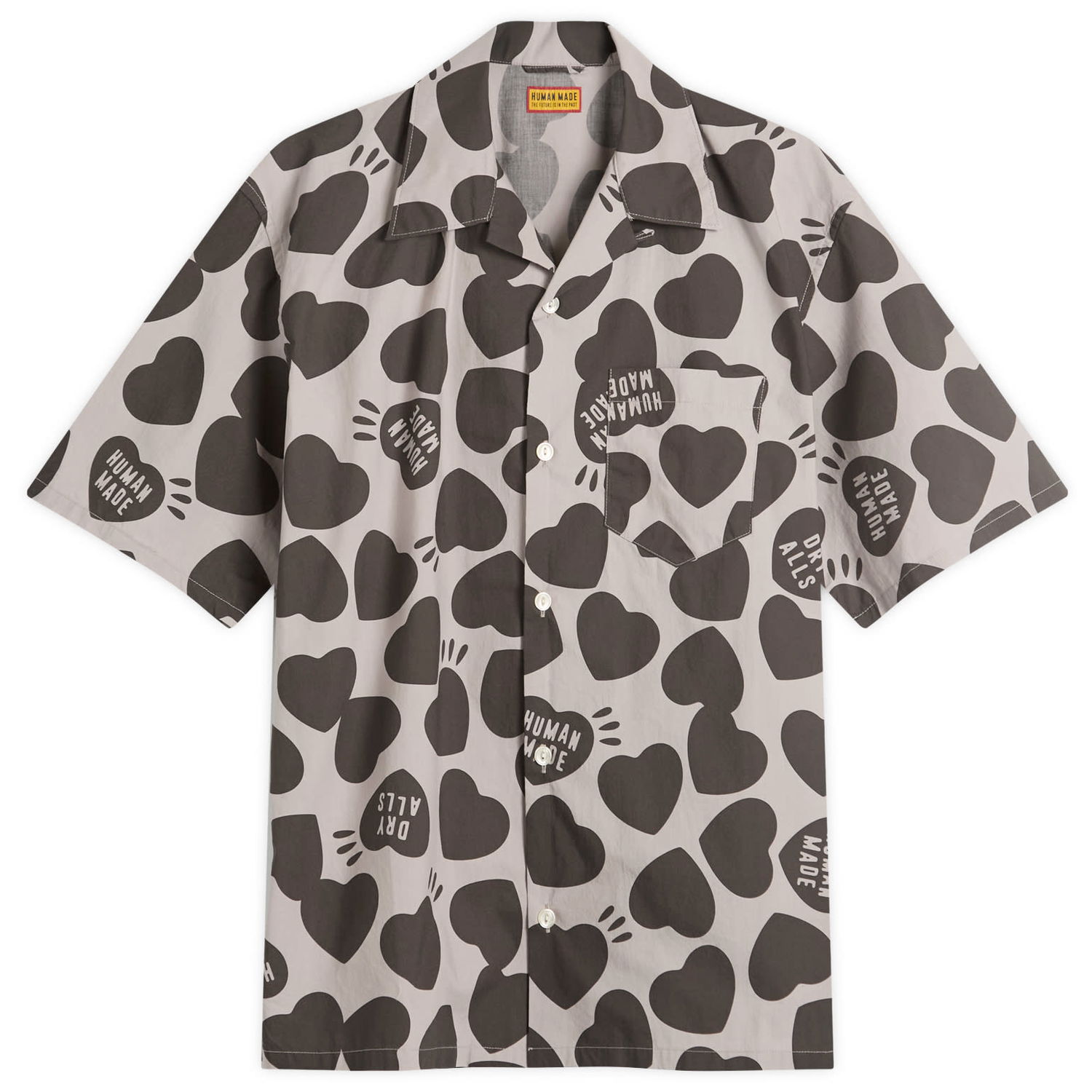 Skjorte Human Made Heart Vacation Shirt, Size Large Grå | HM29SH026-GRY, 0
