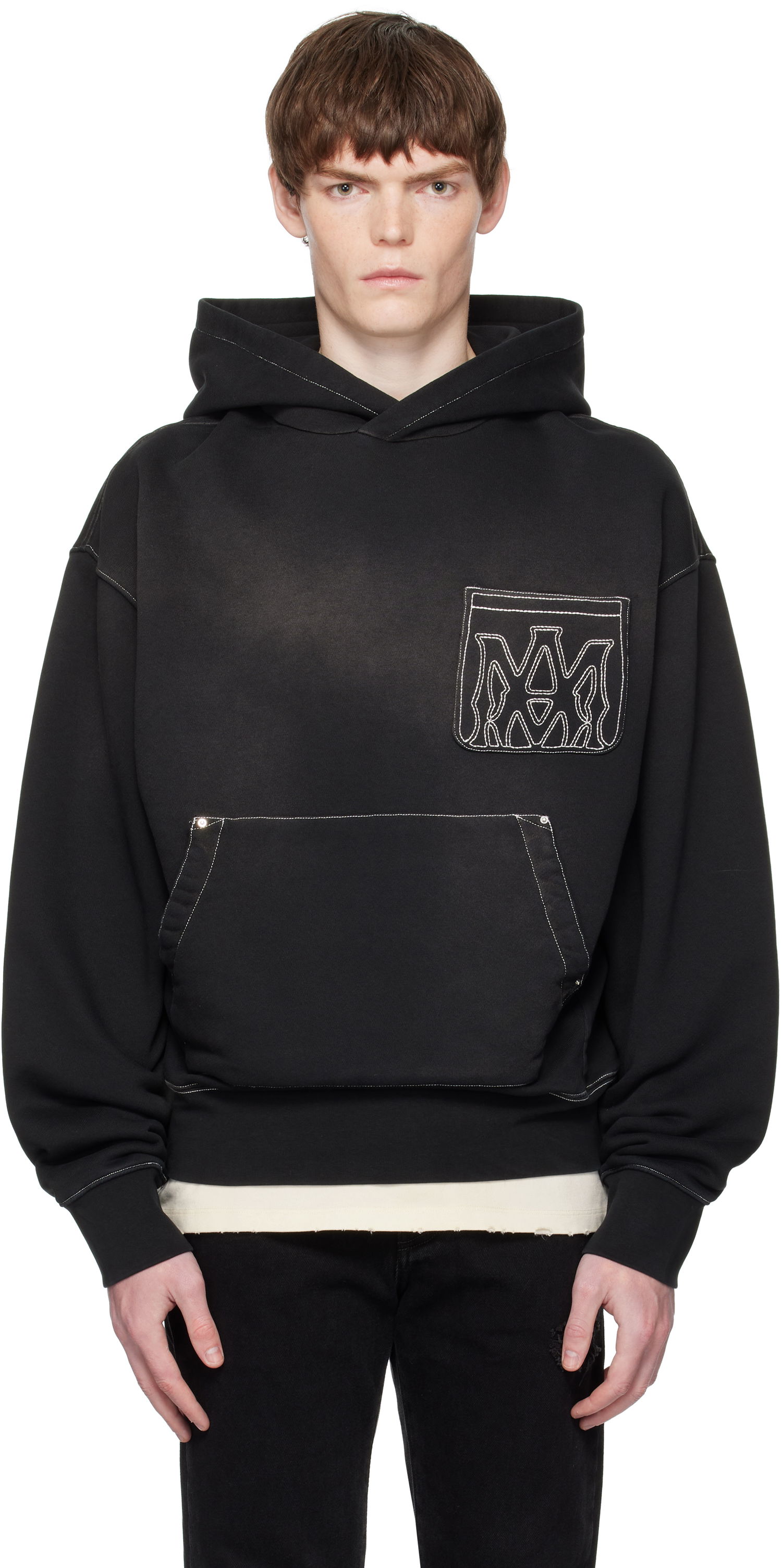 Sweatshirt AMIRI AMIRI MA Outline Oversized Hoodie Sort | AMJYHD1120, 0
