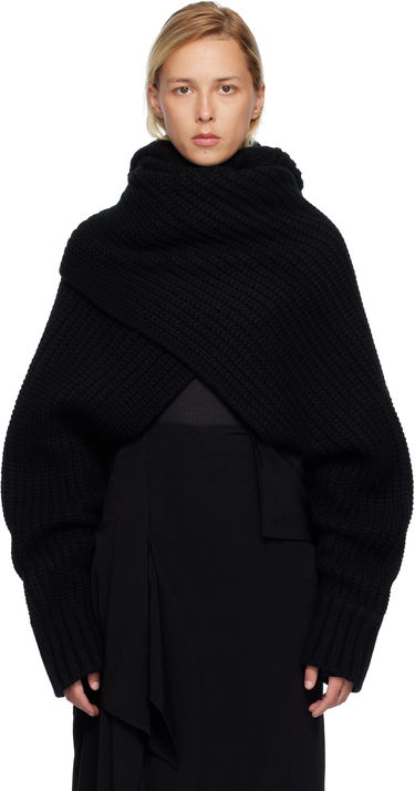 Sweater sacai Oversized Wool Knit Crossover Turtleneck Sort | 25-08201, 0