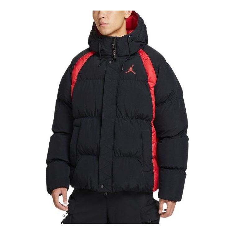 Puffer jakke Jordan Jordan Geometry Pattern Hooded Jacket Sort | DX6596-010, 0
