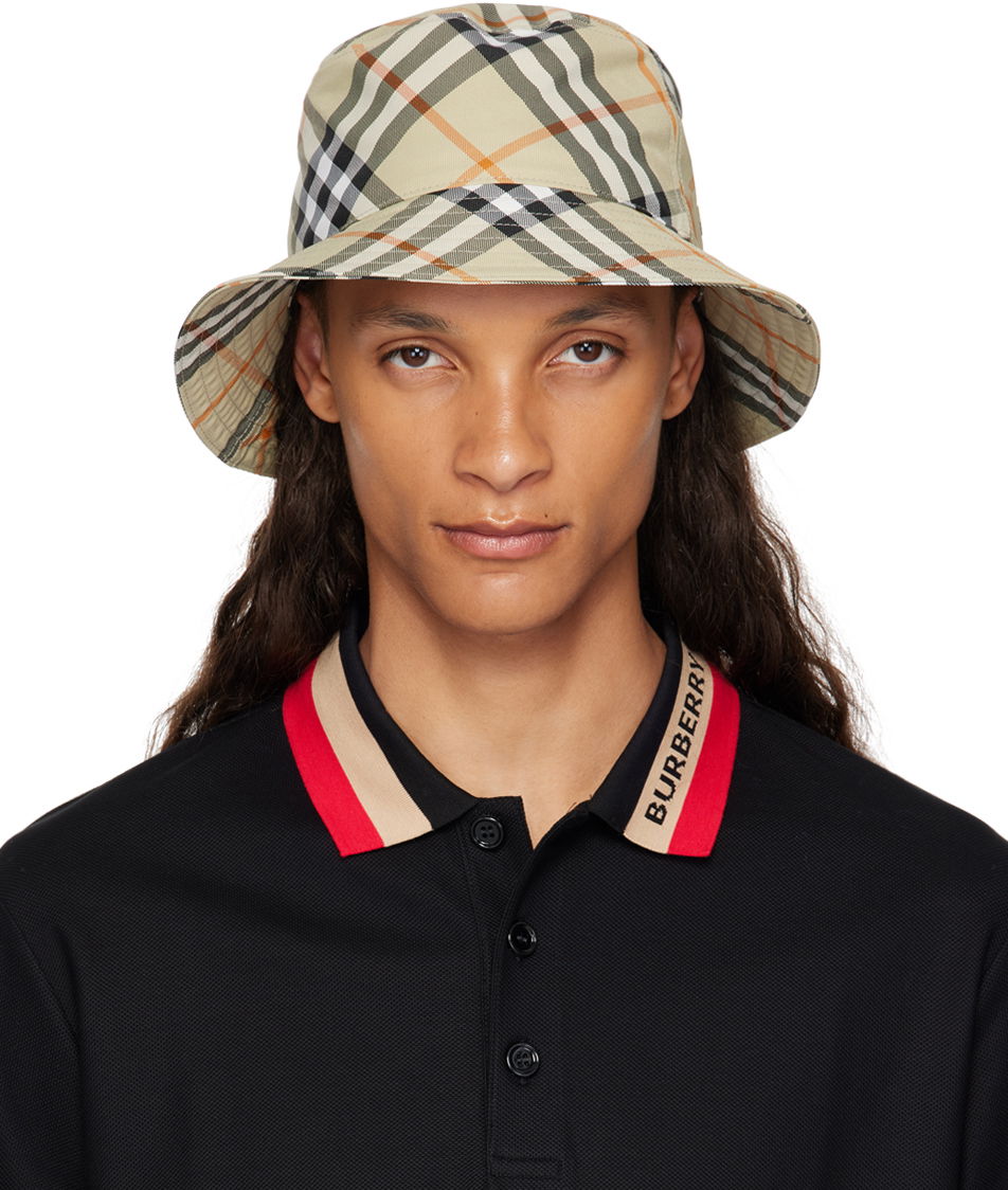 Hat Burberry Check Bucket Hat Beige | 8094798, 0