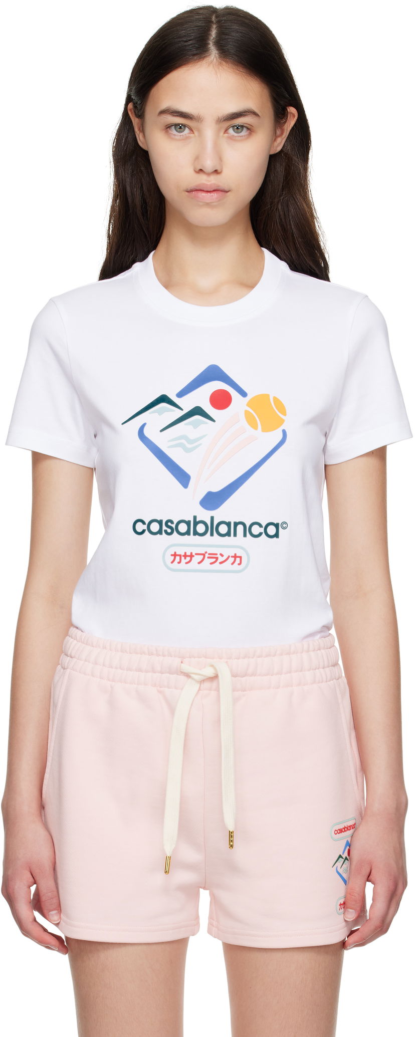 T-shirt Casablanca Casablanca Montagne Sportif T-Shirt Hvid | WPF25-JTS-020-01