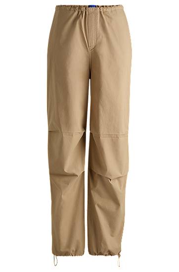 Cargo bukser BOSS Baggy Parachute Cotton Canvas Trousers Beige | 50527950