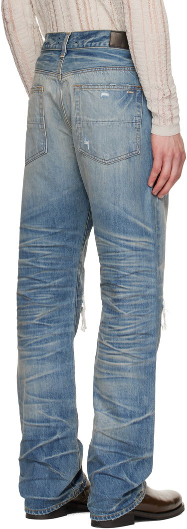 Jeans AMIRI AMIRI Pleated Denim Straight MX1 Jeans Blå | AMDNGH1087, 2