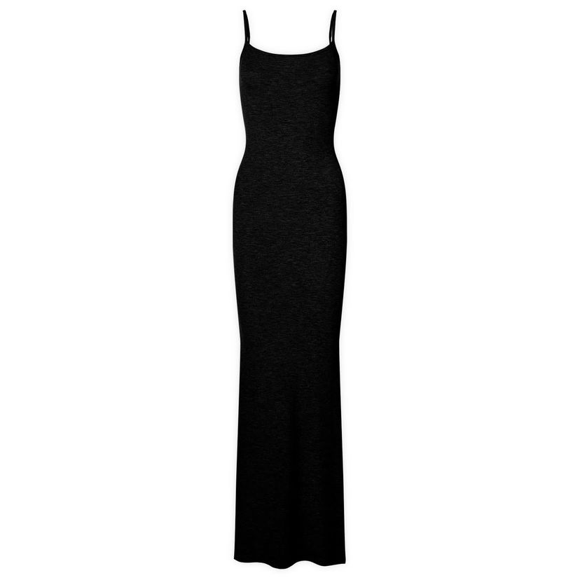 Kjole SKIMS Soft Lounge Long Slip Dress Sort | AP-DRS-0596-ON