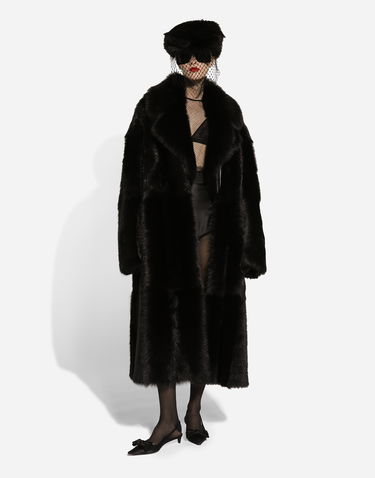 Frakker Dolce & Gabbana Single-breasted Shearling Coat Sort | F0W2DFFUP9BN0000, 2