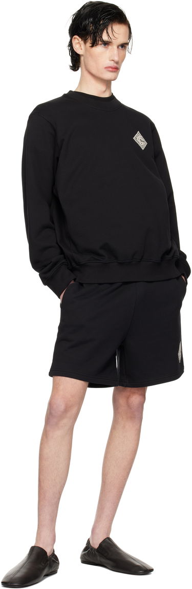 Sweater Casablanca Pearl Diamond Patch Sweatshirt Sort | MPS25-JTP-293-06, 3