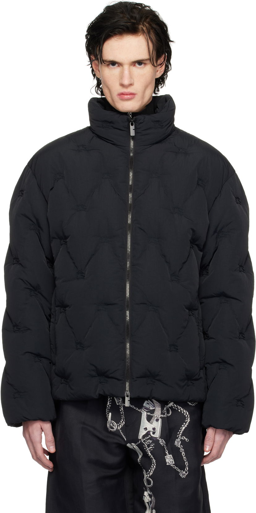 Puffer jakke Burberry Preston Padded Down Jacket Sort | 8108402