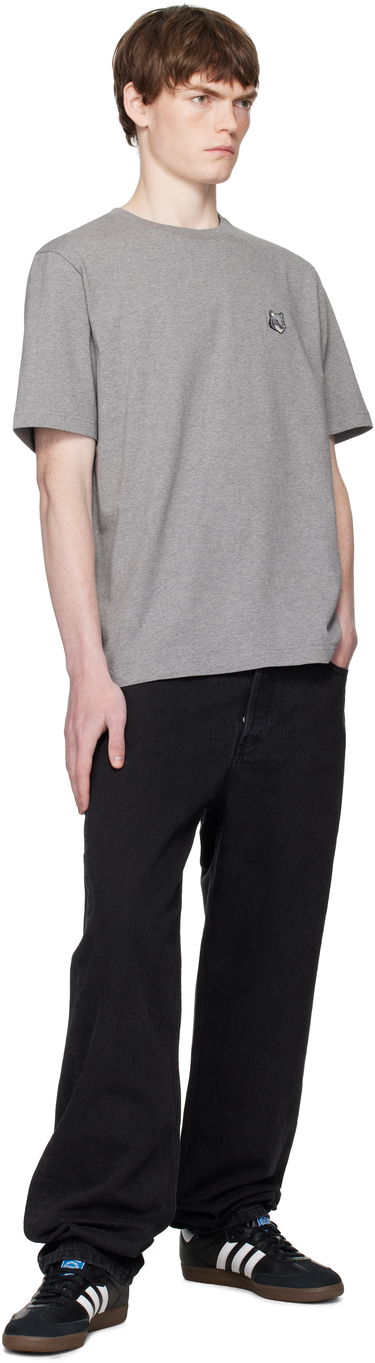 T-shirt MAISON KITSUNÉ Maison Kitsuné Fox Head Patch Comfort T-Shirt Grå | PM00108KJ7025, 3