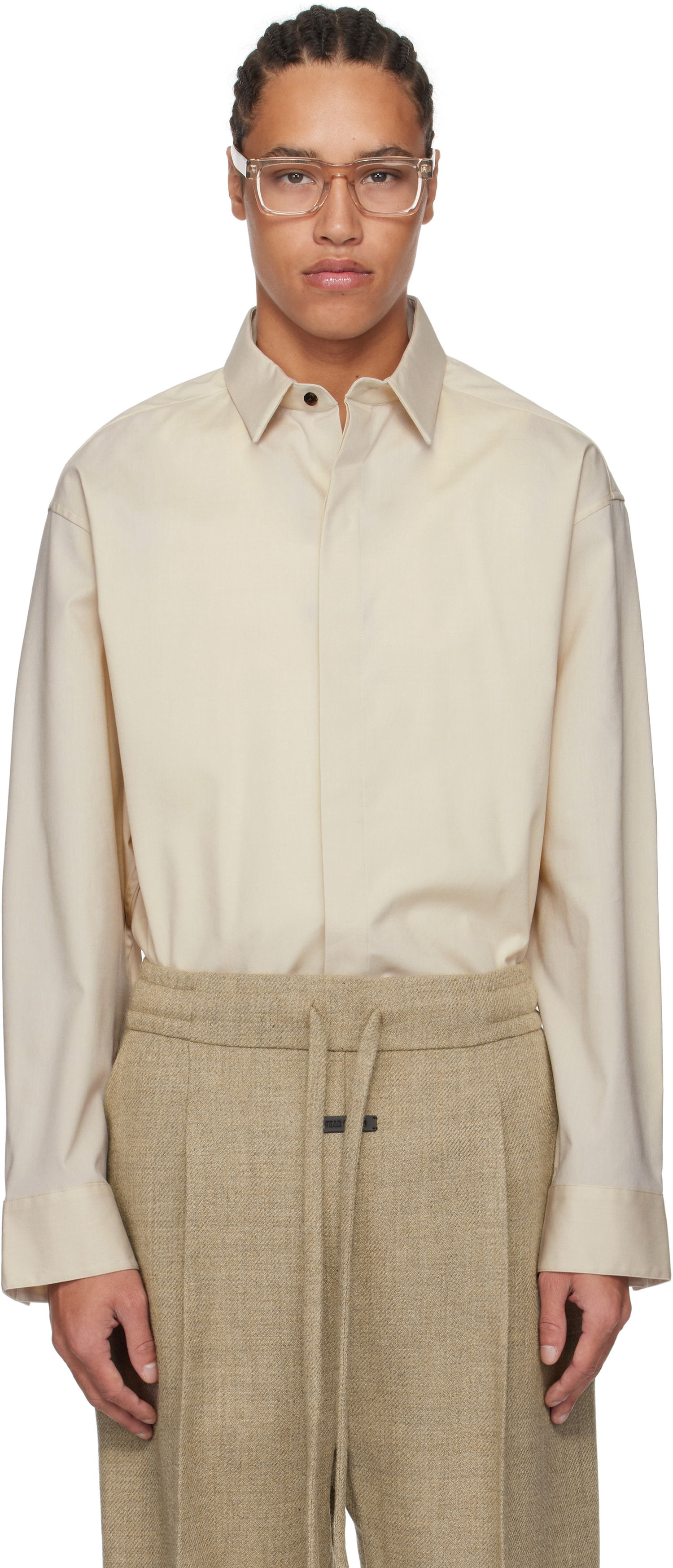 Skjorte Fear of God Fear of God Oxford Button Up Shirt Beige | FGE250-501OXF, 0
