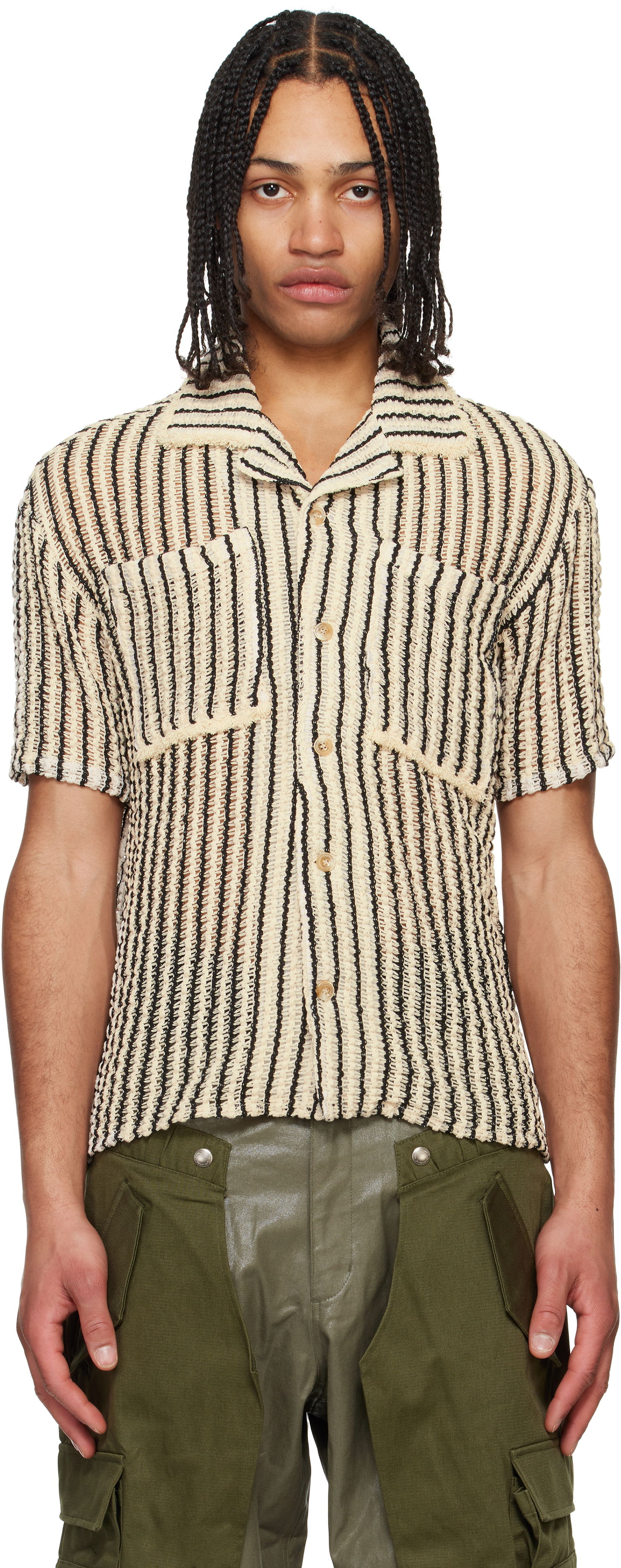 Skjorte Andersson Bell Andersson Bell Sheer Knit Striped Shirt Beige | atb1235m, 0