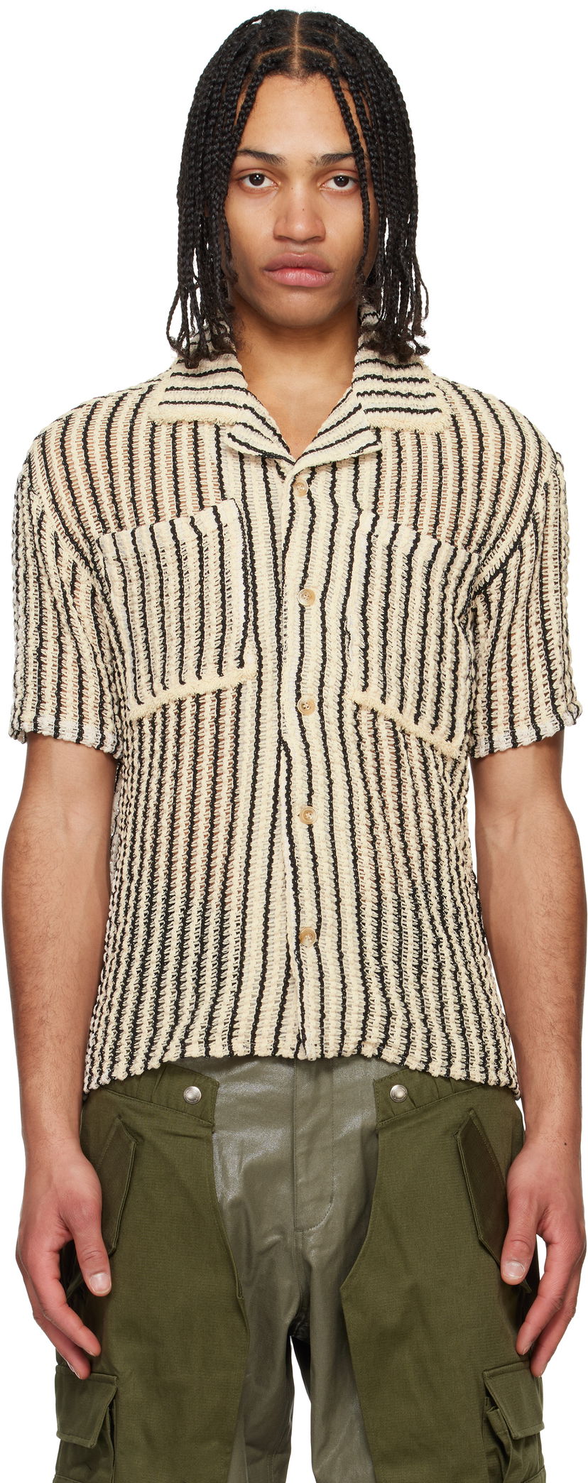 Skjorte Andersson Bell Andersson Bell Sheer Knit Striped Shirt Beige | atb1235m