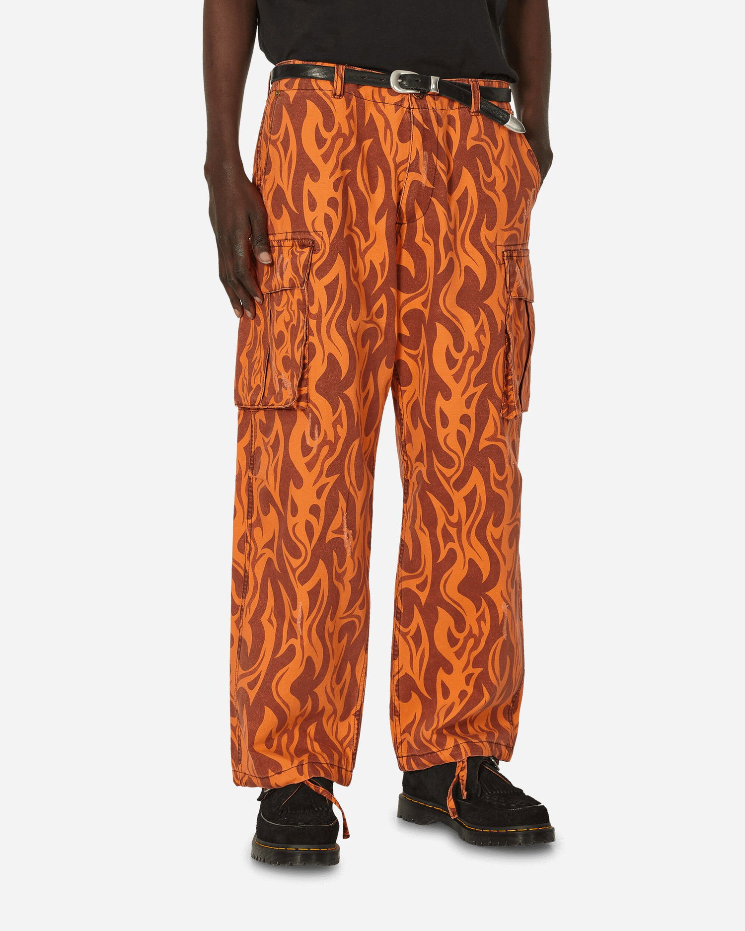 Cargo bukser ERL Flame Print Cargo Pants Orange | ERL08P006 1, 0