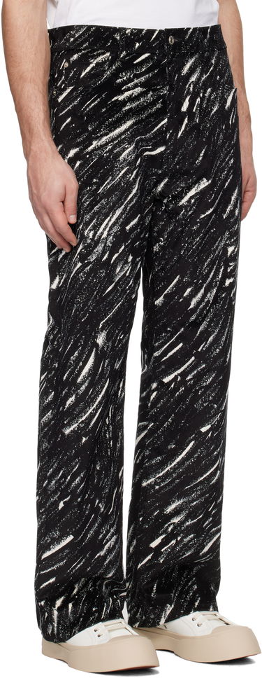 Jeans Marni Marni Flocked Denim Wide-Leg Jeans Sort | PUJU0021A0 UTC432, 1