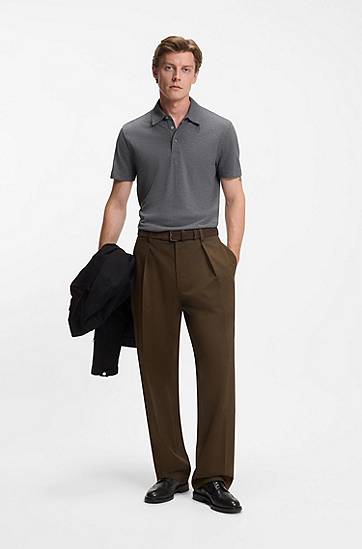 Polo skjorte BOSS BECKHAM polo shirt in cotton and silk Grå | 50554093, 1