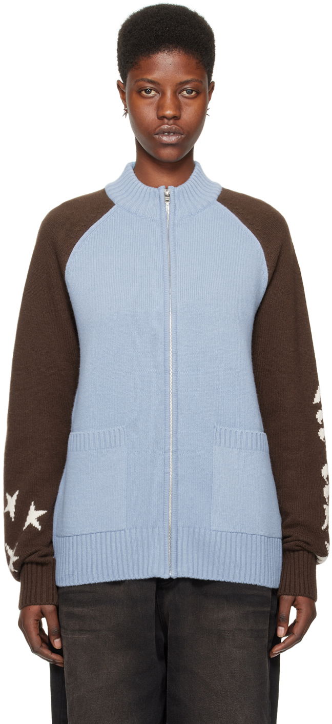 Sweater We11done We11done Zip Cardigan Blå | WD-KJ0-24-620-U-SK, 0
