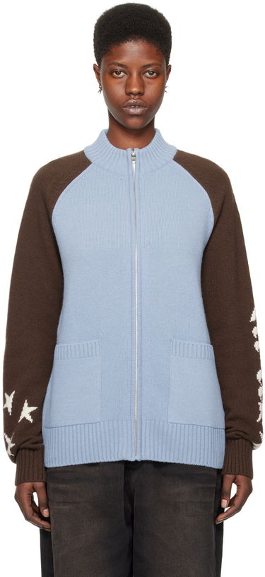 Sweater We11done We11done Zip Cardigan Blå | WD-KJ0-24-620-U-SK, 0