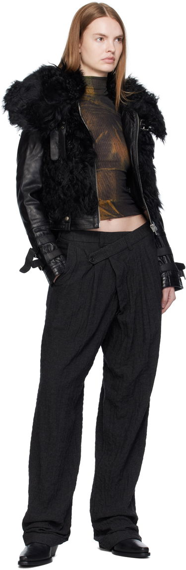 Jakke R13 R13 Furry Shrunken Shearling Jacket Sort | R13WR419-R544A, 3