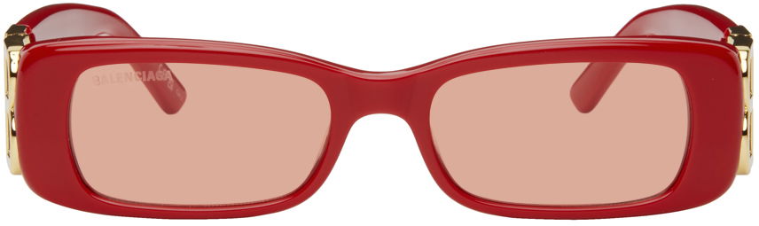 Solbriller Balenciaga Dynasty Rectangle Sunglasses Rød | BB0096S-003, 0