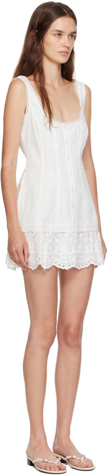 Kjole GUIZIO Guizio Aylin Eyelet Mini Dress Hvid | P25405W159, 1