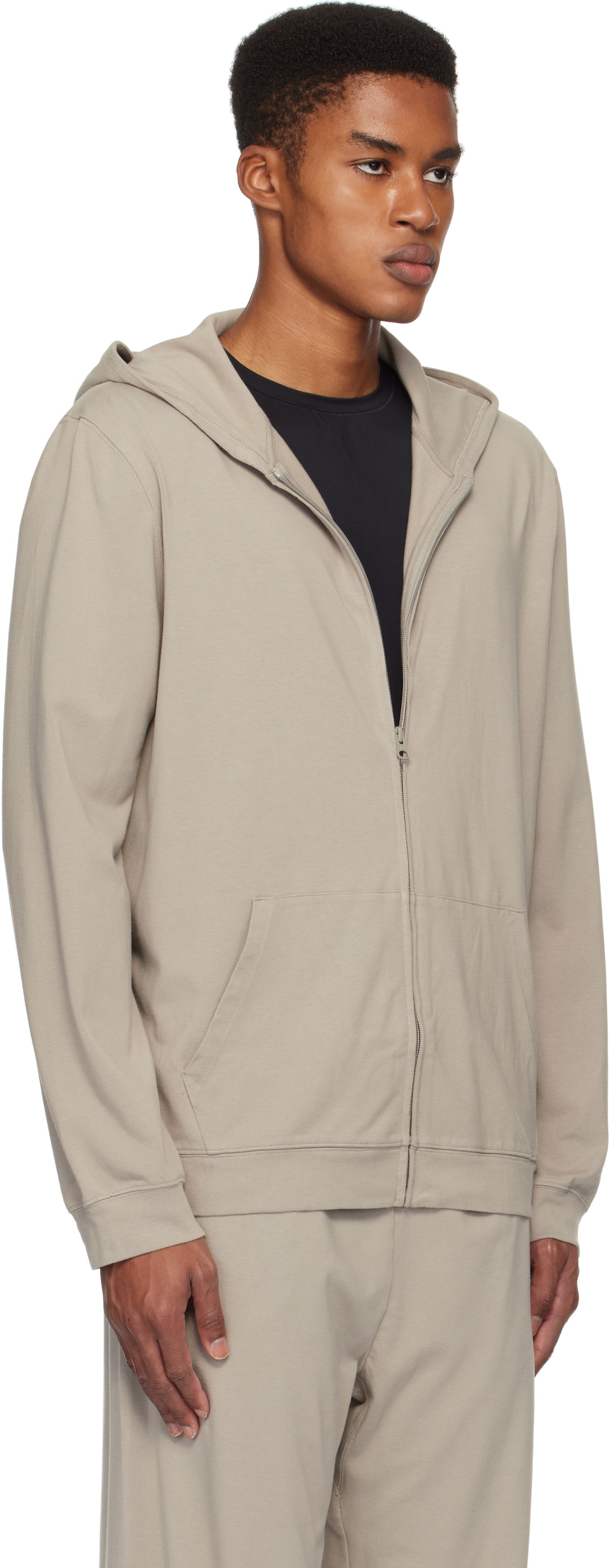 Sweatshirt SKIMS Jersey Lounge Zip-Up Hoodie Grå | TP-ZUP-5417M, 1