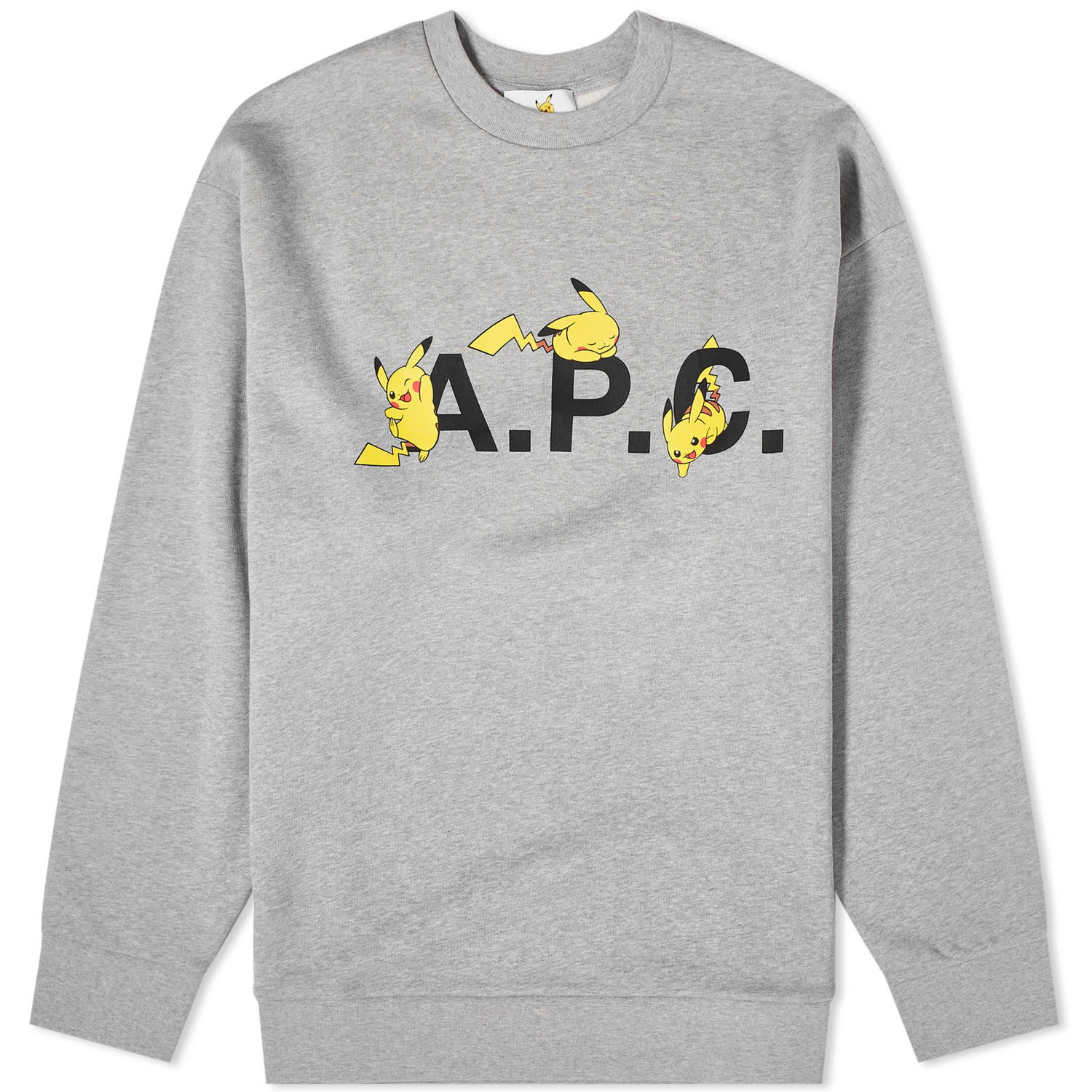 Sweater A.P.C. Pokémon Pikachu x Crewneck Grå | COGVF-H27863-PLB, 0