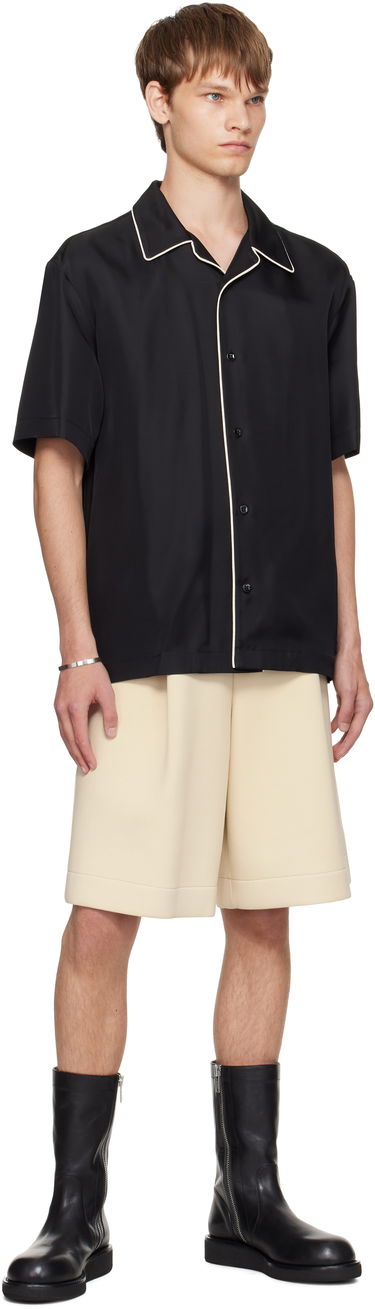 Skjorte Jil Sander Jil Sander Fluid Viscose Camp Collar Shirt Sort | J61DL0062_J65280, 3